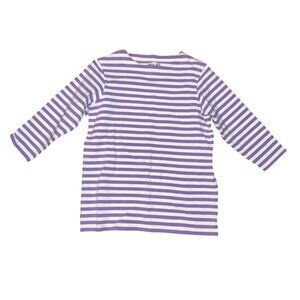 Purple & White Striped Long Sleeve Shirt N.Y.L. Womens Size L Cotton Blend Casua